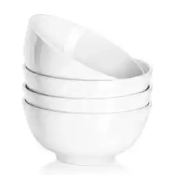 4PCS Small Cereal and Soup Bowls, Sturdy Porcelain Bowl, Dishwasher Microwave Safe, Portion Control Bowls for Ice Cream Dessert Rice