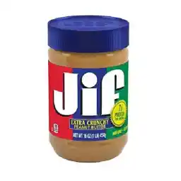 کره بادام زمینی حاوی تکه های بادام زمینی جیف - 454 گرم