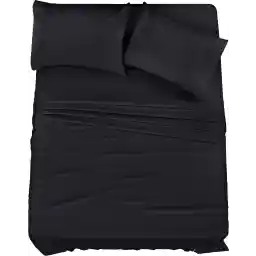 Utopia Bedding Queen Bed Sheets Set - 4 Piece Bedding - Brushed Microfiber - Shrinkage and Fade Resistant - Easy Care (Queen, Black)