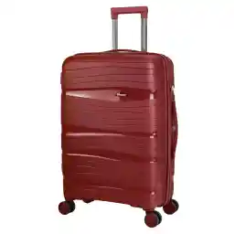 Senator Travel Luggage Unisex PP Hard Shell Fashion Trolley Check In with 4 Double Spinner Wheel KH1025 (Checked Luggage 24-Inch, Burgundy)