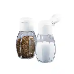 Fackelmann Zout- en pepervaatje, glas, deksel wit, 8 cm, 40 ml, set van 2