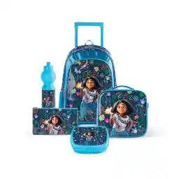 TRUCARE Disney Encanto Mirabel 5in1 Trolley School Bag Set | Kids Backpack Gift | Water Resistant,Box set 18"