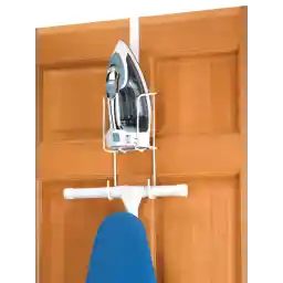 Whitmor Wire Over The Door Ironing Caddy - Iron and Ironing Board Storage Organizer,White