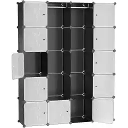 SONGMICS 2 Elbise Askılı Gardırop, Modüler Kombinasyon Dolabı, Yerden Tasarruf Sağlayan Vidasız Raf Sistemi, 143 x 36 x 178 cm, Siyah Lpc30H SONGMICS 2 Elbise Askılı Gardırop, Modüler Kombinasyon Dolabı, Yerden Tasarruf Sağlayan Vidasız Raf Sistemi, 143 x 36 x 178 cm, Siyah Lpc30H