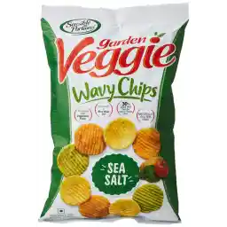 Sensible Portions Garden Veggie Wavy Chips, Sea Salt, Gluten Free, 30% Less Fat than Regular Potato Chips - 120g