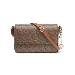 DKNY Bryant Medium Flap Coated Logo Crossbody- Caramel