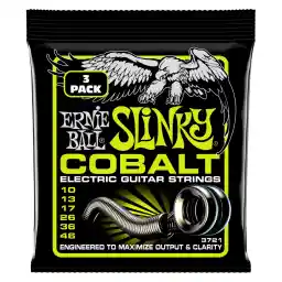 Ernie Ball Regular Slinky Cobalt Electric Guitar Strings 3 Pack - 10-46 Gauge