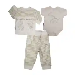 ست 3 تکه لباس نوزادی آدمک مدل لمه کد 32200