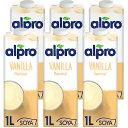 Alpro Soya Vanilla, 100% Plant-Based, Lactose & Dairy Free - 1L (6x1L)