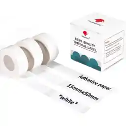 Phomemo D30 Label Maker Tape Black on White Thermal Sticker Paper Self-Adhesive Label Tape, 14mm x 50mm (0.55 x 1.96 Inch) 130 Tapes/Roll, 3-Roll