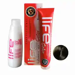 کیت رنگ مو لایف شماره 6.0 حجم 100 میلی لیتر رنگ قهوه ای روشن