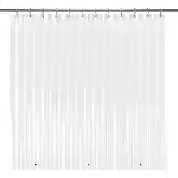 LENND PEVA 4G Bathroom Shower Curtain Liner, 180cm W x 180cm H, Clear, 4G Heavy Duty Waterproof Shower Curtain Liner with Grommets Holes