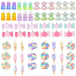 ZOCONE Colorful Candy Pendant Charm, Cute Resin Charms for Jewelry Making Keychains Necklace Bracelet Earrings, Resin Supplies for DIY Crafts Decoration