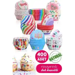 Berdina Home 400pcs قالب کیک مافین بزرگ مینی کاغذی طبیعی کاپ کیک کیک براونی