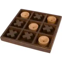 Trademark Innovations 10" Wooden Tic Tac Toe Desk Top Table Décor Game