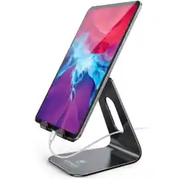 Lamicall Tablet Stand, Adjustable Tablet Holder: Pad Dock Cradle Compatible with iPad 2020 Pro 9.7/10.5/11 Air 2 3 Mini 5 4 3 2 Kindle, Nexus, Tab, E-Reader (4-13'')—Black