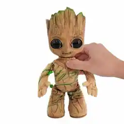 Mattel Marvel Knuffel, dansende en pratende Groovin' Groot, pluchen figuur uit de Disney+ serie I Am Groot, zacht speelgoed, cadeau voor kinderen en verzamelaars HJM23
