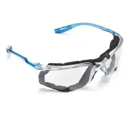 3M Safety Glasses, Virtua CCS, ANSI Z87, Anti-Fog, Clear Lens, Blue Frame, Corded Ear Plug Control System, Removable Foam Gasket
