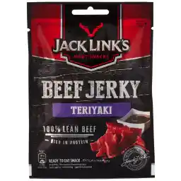 Jack Link's Beef Jerky Teriyaki – High Protein Meat Snack – Dried Halal Beef- 1X25Gr
