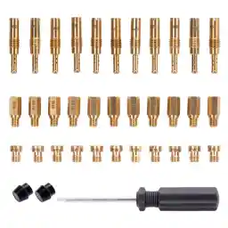 33pcs Carburetor Main Jet Slow Pilot Jet Kit,(Including 11 slow pilot nozzles and 22 main nozzles) for PWK Keihin OKO CVK KOSO PE PWM, Replace #SCL-2018090002-ZH-T-01/02 SCL-2018090001/03-ZH-T-