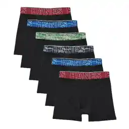 Hanes Boys' Big Performance Tween Boxer Brief Pack, X-Temp Mesh Stretch Underwear, Black, 6-Pack