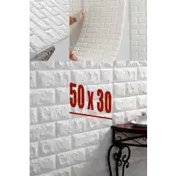 Bien Home 50x50,Cm 0,25 M² Kendinden Yapışkanlı Duvar Esnek Köpük Paneli Sticker 3d Boyutlu Desen Beyaz