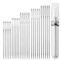 Mr. Pen- Large Eye Needles for Hand Sewing, 50 pcs, 5 Sizes, Silver, Embroidery Needles for Hand Sewing