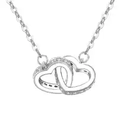 Swarovski Elements Crystal 18K Gold Plated 925 Sterling Silver Double Heart Pendant Necklace for Women Gift Packing J.Rosée Fashion Jewelry