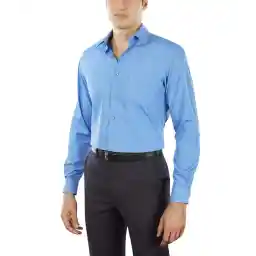 Van Heusen mens Poplin Fitted Solid Point Collar MNS Dress Shirt (pack of 1)