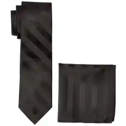 Stacy Adams Men's Solid Woven Formal Stripe Tie Set