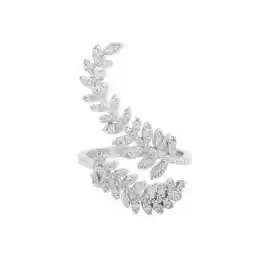 Yellow Chimes Austrian Crystal Studded Ring for Women and Girls, Metal, Crystal, Metal, Crystal- White