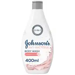 Johnson's Body Wash, Anti-Bacterial, Almond Blossom, 3-in-1 formula that combines max protect germ-removal technology and pure glycerin, 400ml