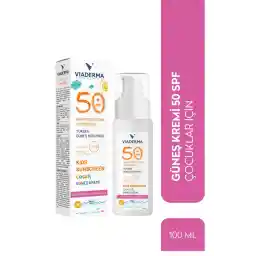 Viaderma SPF +50 Çocuk & Bebekler İçin Mineralli Yüz ve Vücut Güneş Kremi 100 ml