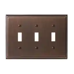 امروک | صفحه دیواری | روغن برنز مالیده شده | 3 روکش صفحه کلید سوئیچ | مالهالند | 1 بسته | پوشش سوئیچ نور