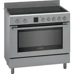 Bosch Series 8, 90X60 cm, 5 High Speed Ceramic Cooking Zones Electric Range Cooker, Stainless Steel HKK99V850M Min 1 year manufacturer warranty