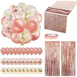 Mumoo Bear Rose Gold Balloons Party Decorations Supplies Set 35 Pack For Birthday Party, Wedding,Xmas New Year Festival