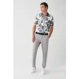 شلوار طوسی جانبی مردانه آووا دابی اسلیم فیت با برش باریک و انعطاف پذیر E003008 Chino