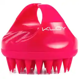 KLOY Hair Scalp Massager Shampoo Brush with Soft Silicone Bristles- Red