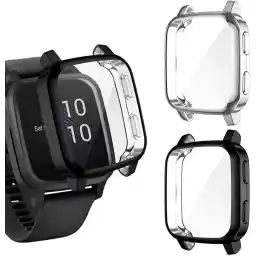 ELECDON Screen Protector Case Fit for Garmin Venu Sq/Venu Sq Music, Full Coverage Soft TPU Case Protective Screen Cover Bumper Frame for Garmin Venu Sq GPS Smartwatch 2-Pack