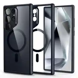 ESR EZUK for Samsung S24 Ultra Case, Compatible with MagSafe, Magnetic Case for Samsung Galaxy S24 Ultra, Military-Grade Protection, Yellowing Resistant, Classic Series, Clear Black