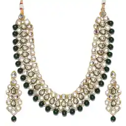 Shining Diva Fashion Gold Plated Jewellery Set for Women (Green)(rrsd7818s)