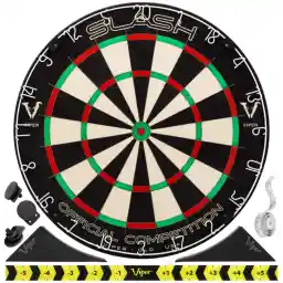 Viper Slash Official Competition Bristle Steel Tip Dartboard, Wdf Accredited With Staple-Free Ultra-Thin Metal Wiring, Self-Healing Professional-Grade African Sisal, Magnetic Dart Holders