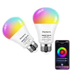 Redare E27 Alexa Smart Bulbs,Smart Light Bulbs,لمبة ذكية,RGB Wifi Light Bulb,9W A60 LED Dimmable Colour Changing bulb Screw Works with Alexa,Google Home,App or Voice Control No Hub Required(4 Pack)