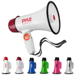 Pyle Compact and Portable 20-Watt Megaphone Speaker with Microphone Cheerleading, Police, Football, and More - Green