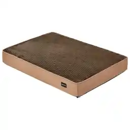 Amazon Basics Foam Pet Bed For Cats Or Dogs - Medium, Brown Flannel