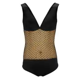 مایو شنا زنانه یک تکه LACE02 AGH | مشکی