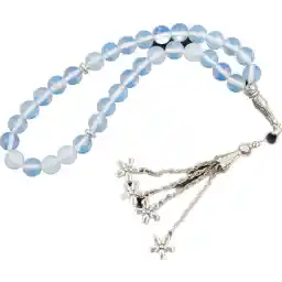 AC&L Transluscent White Opal Tasbeeh Prayer Beads - 8mm Stones
