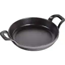STAUB Toz İstiflenebilir Fırın Kabı, Yuvarlak (16 Cm, 0,4 L İçerisinde Bulunan Mat Siyah Kaplı Tepsi İle) Grafit Grisi