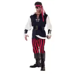 California Costumes Adult Sized Cutthroat Pirate Costume, Black/Red/White, M