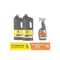 Cif Professional Çok Amaçlı Krem Temizleyici X2 2,5kg Cif Professional Sprey Güçlü Yağ Çözücü 750ml